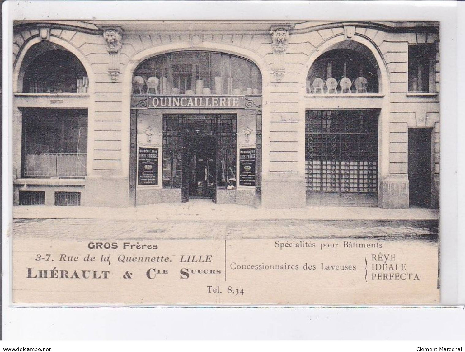 LILLE: Gros Frères 3-7 Rue De La Quennette Lhérault Et Cie, Quincaillerie, Spécialités Pour Bâtiments - Très Bon état - Lille