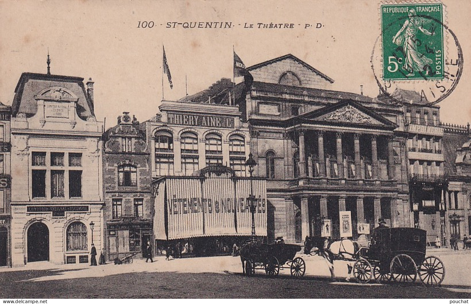 JA 30-(02) ST QUENTIN - LE THEATRE - ANIMATION - COMMERCE VETEMENTS & NOUVEAUTES THIERY - Saint Quentin