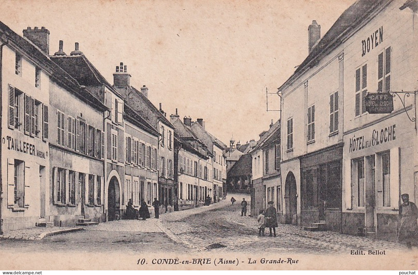 JA 30-(02) CONDE EN BRIE - LA GRANDE RUE - ANIMATION - HOTEL DE LA CLOCHE - Other & Unclassified