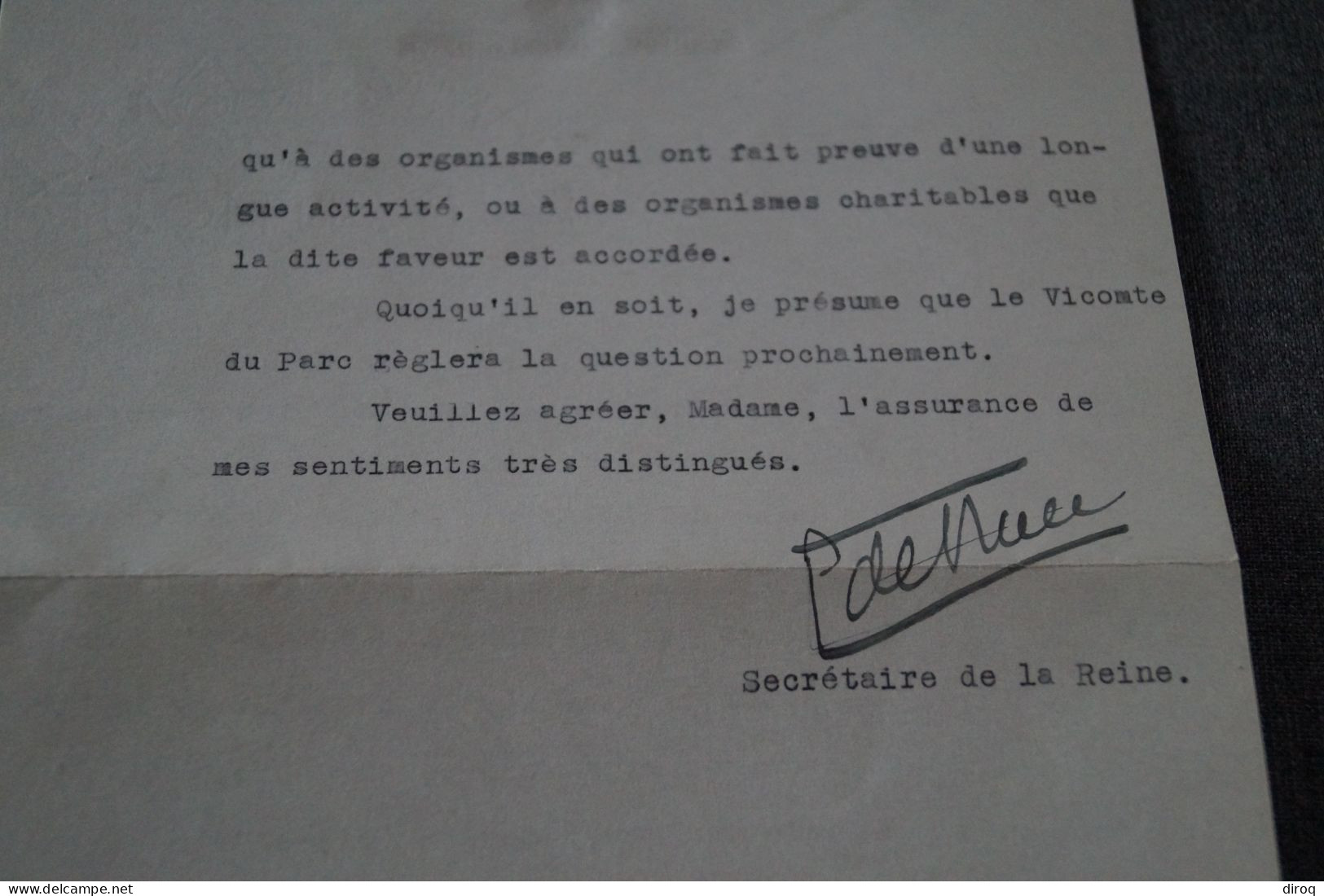 Courrier Original Du Palais Royal,1942 ,pour Collection - Familles Royales