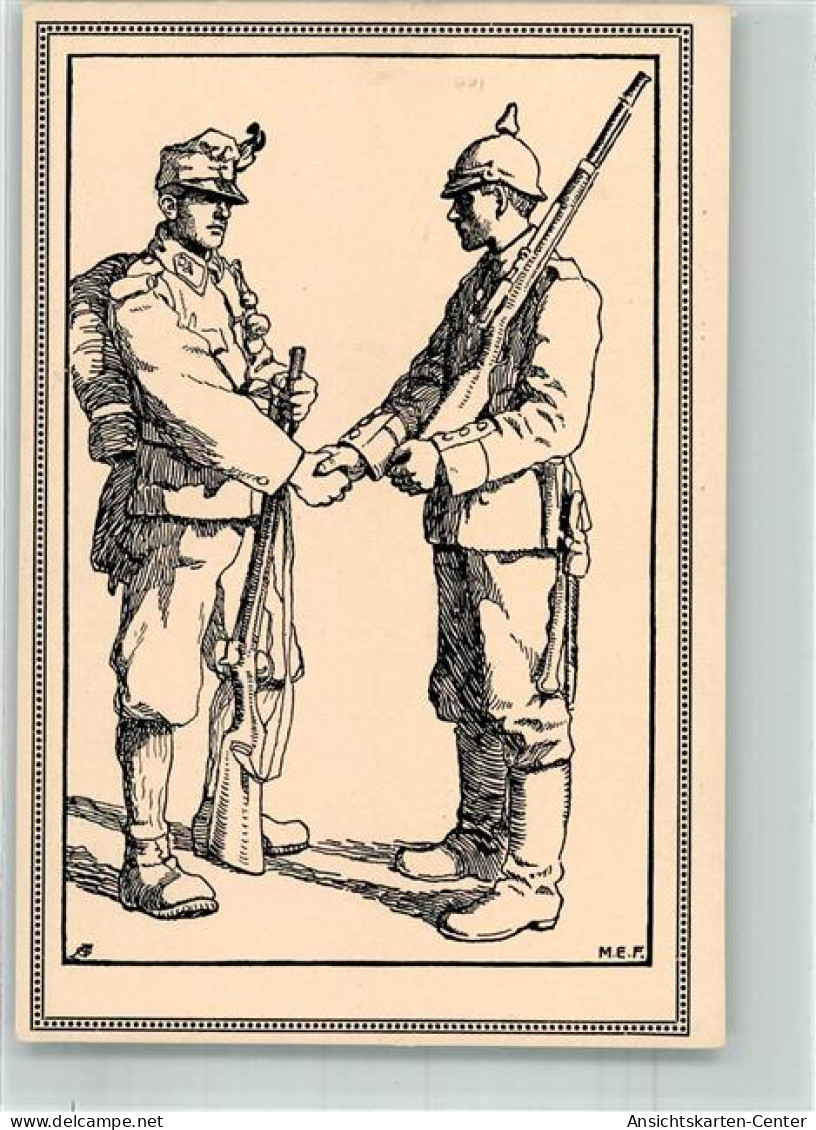 39806006 - Sign. Fossel Oesterreichischer Landser Reicht Einem Deutschen Kameraden Die Hand Verlag Moser Kriegskarte Nr - Oorlog 1914-18
