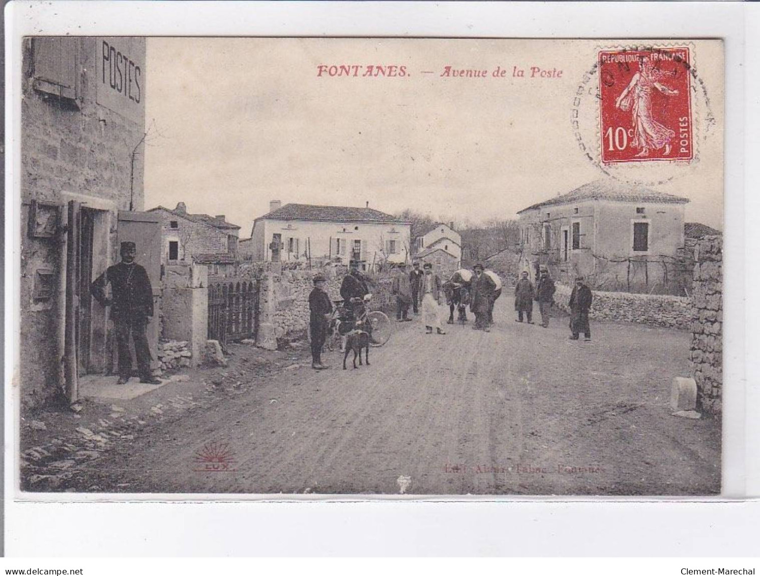 FONTANES: Avenue De La Poste, Facteur - Très Bon état - Andere & Zonder Classificatie