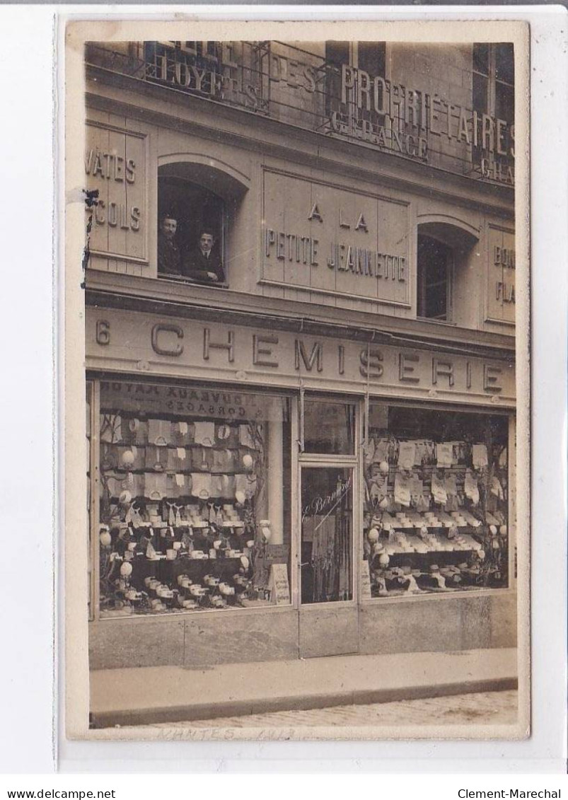 NANTES: Carte Photo De La Chemiserie "a La Petite Jeannette" Rue Crebillon - état - Nantes