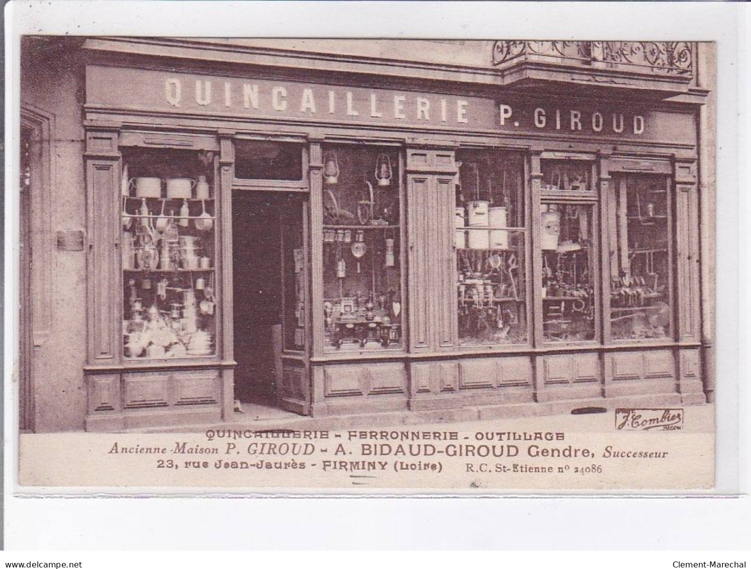 FIRMINY: Quincaillerie Ferronnerie Outillage Ancienne Maison P. Giroud A. Bidaud-Giroud Gendre, Combier - Très Bon état - Firminy