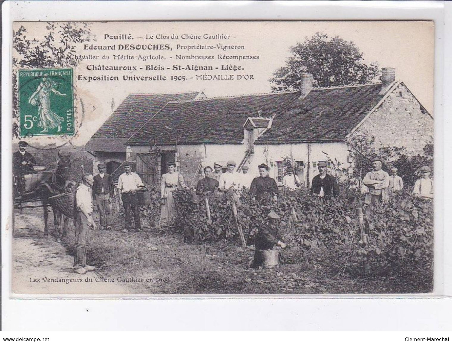 POUILLE: Le Clos Du Chêne Gauthier Edouard Desouches Exposition Universelle 1905 Médaille D'or - Très Bon état - Altri & Non Classificati