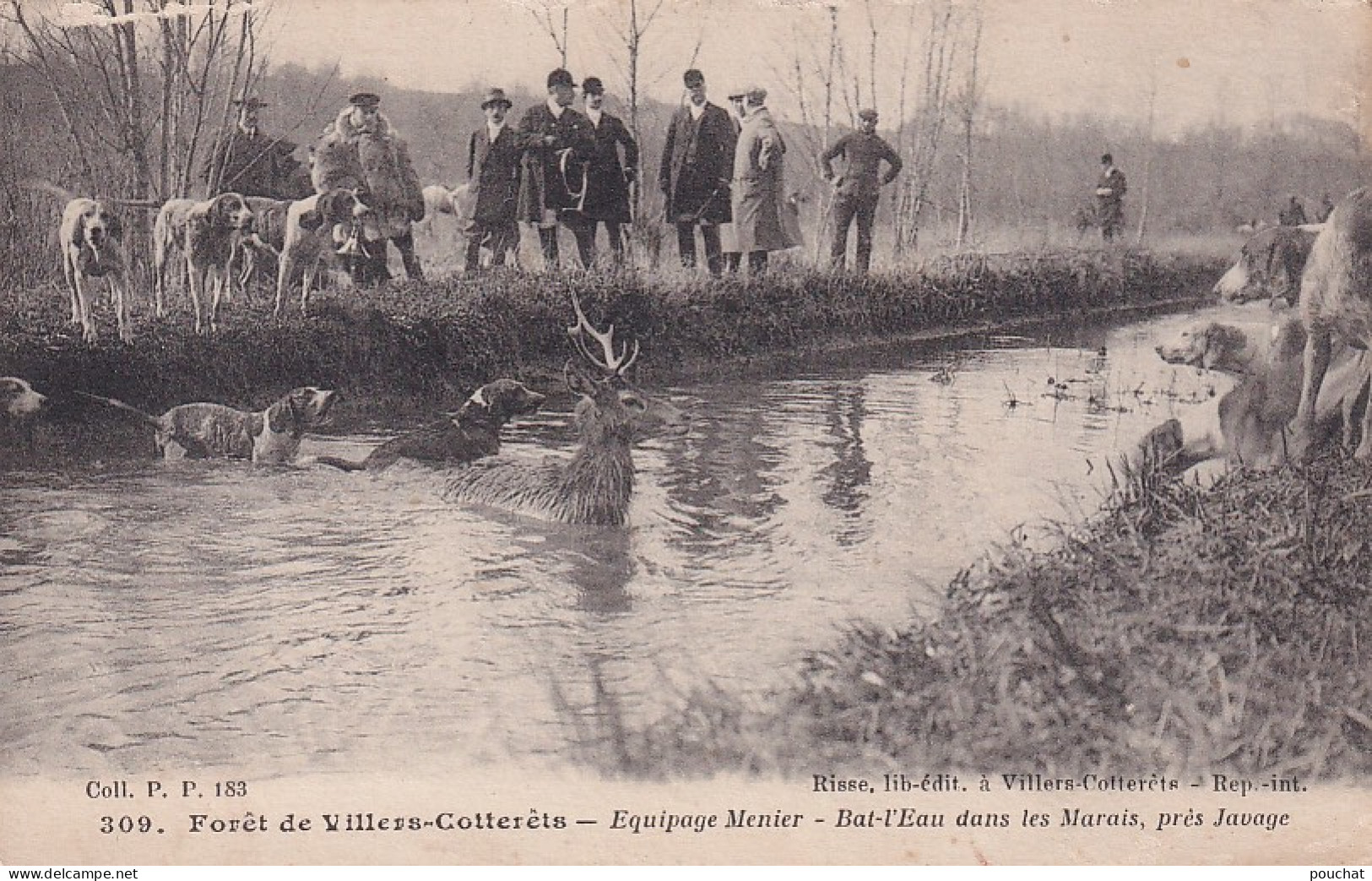 JA 30-(02) FORET DE VILLERS COTTERETS - EQUIPAGE MENIER - BAT L'EAU DANS LES MARAIS  , PRES JAVAGE - MEUTE - Villers Cotterets