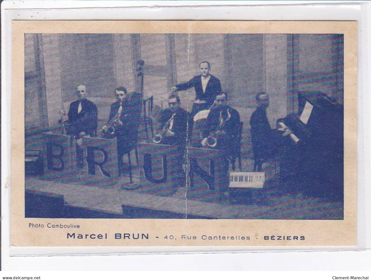 BEZIERS: Marcel Brun 40 Rue Canterelles, Autographe Musique, Orchestre - état - Beziers