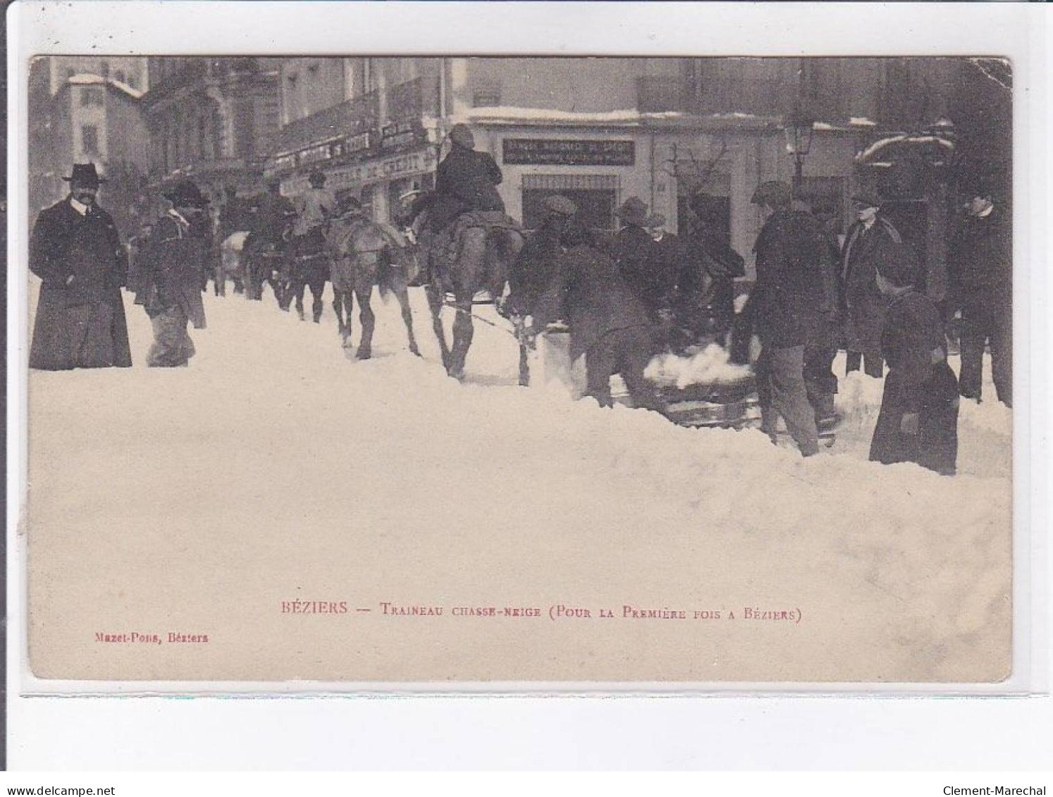 BEZIERS: Traineau Chasse-neige (pour La Première Fois à Béziers) - Très Bon état - Beziers