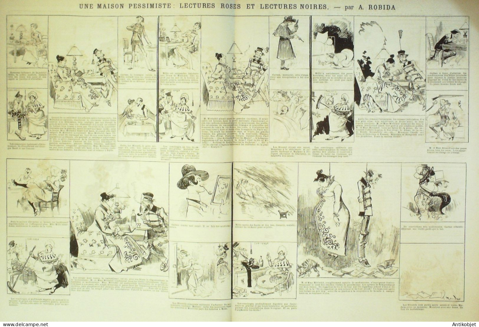 La Caricature 1886 N°323 Revue Décadente Noire Halles Centrales Robida - Revistas - Antes 1900