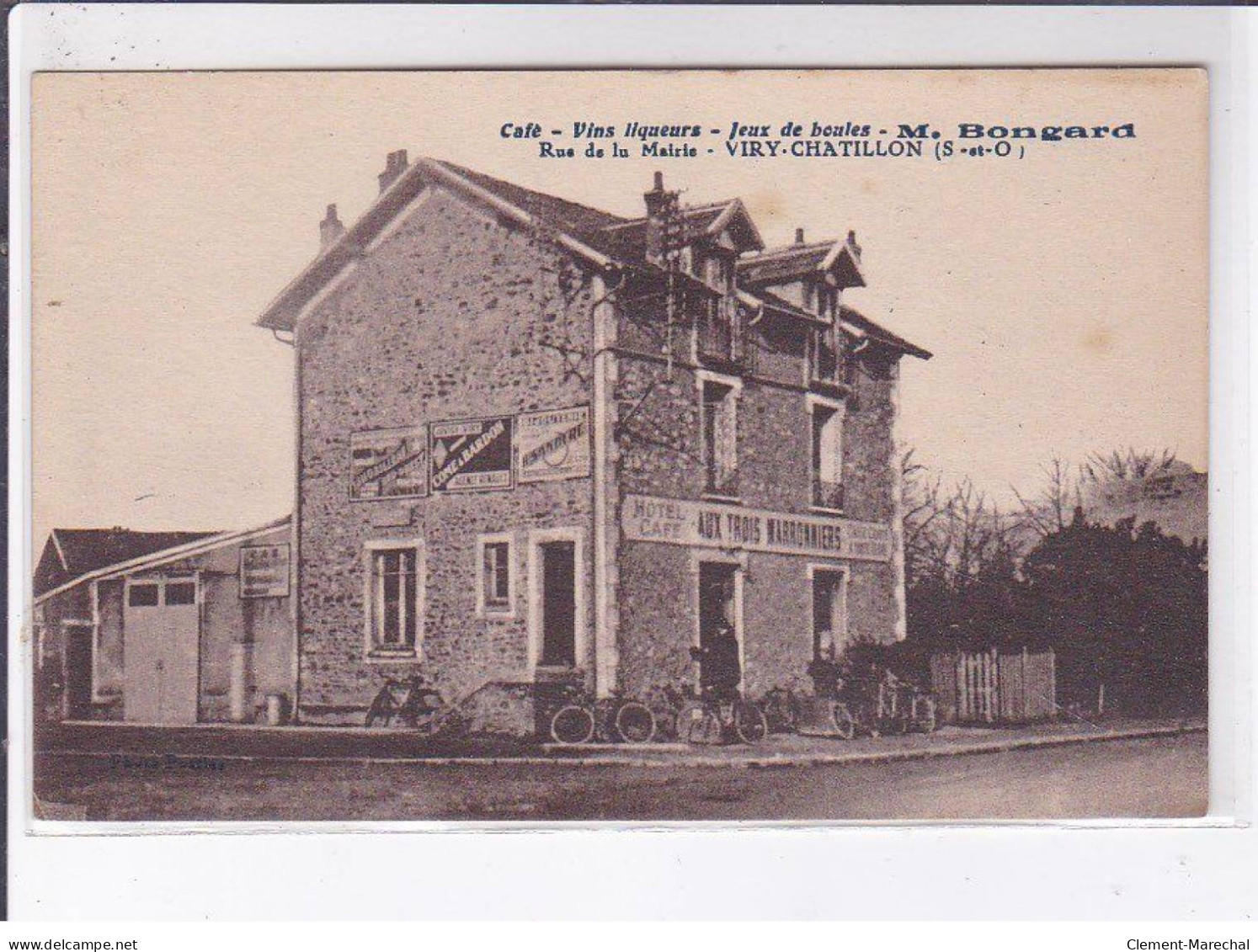 VIRY-CHATILLON: Café Vins Liqueurs Jeux De Boules M. Bongard, Rue De La Mairie - Très Bon état - Viry-Châtillon