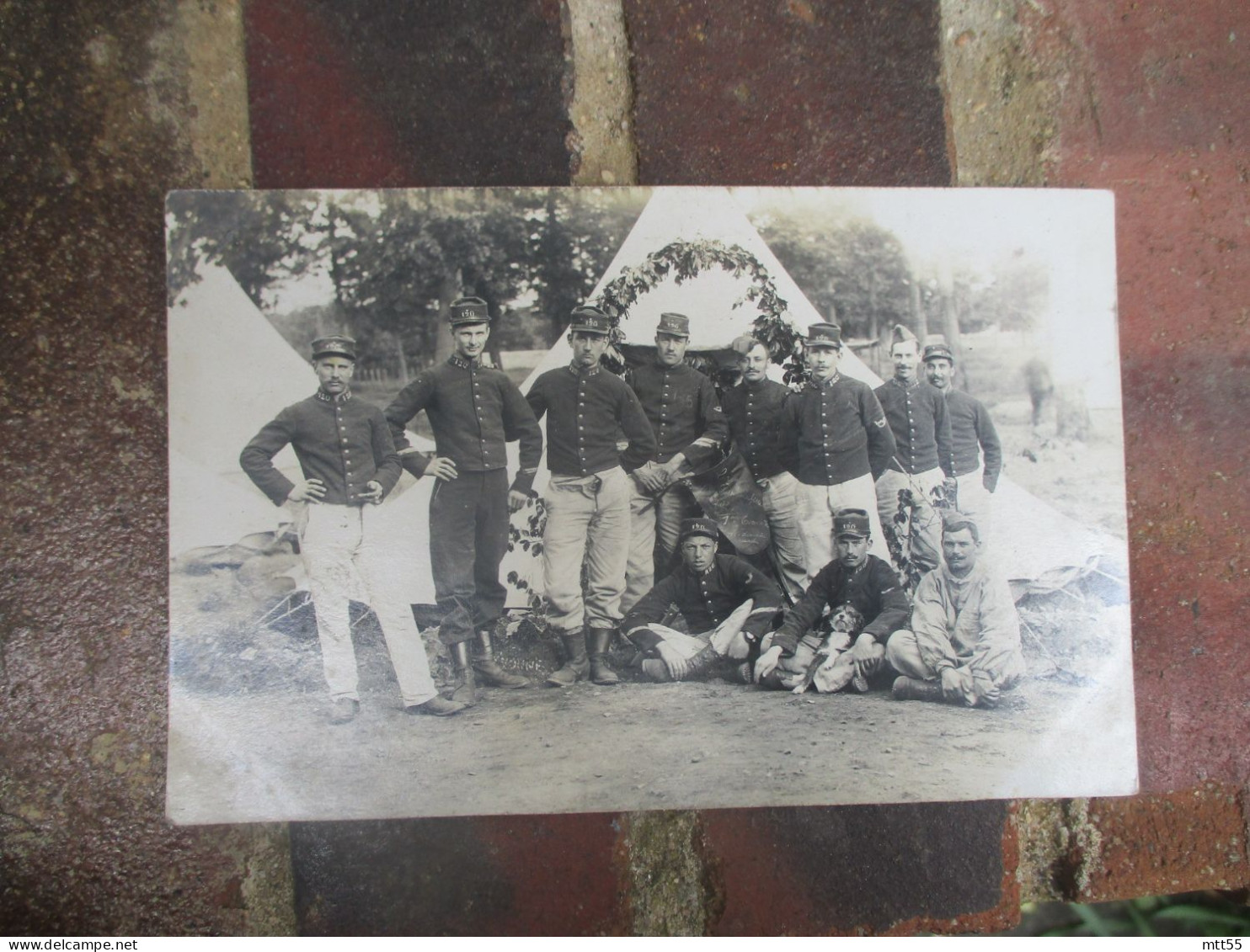 CARTE PHOTO MILITARIA DEVANT TENTE - Otros & Sin Clasificación