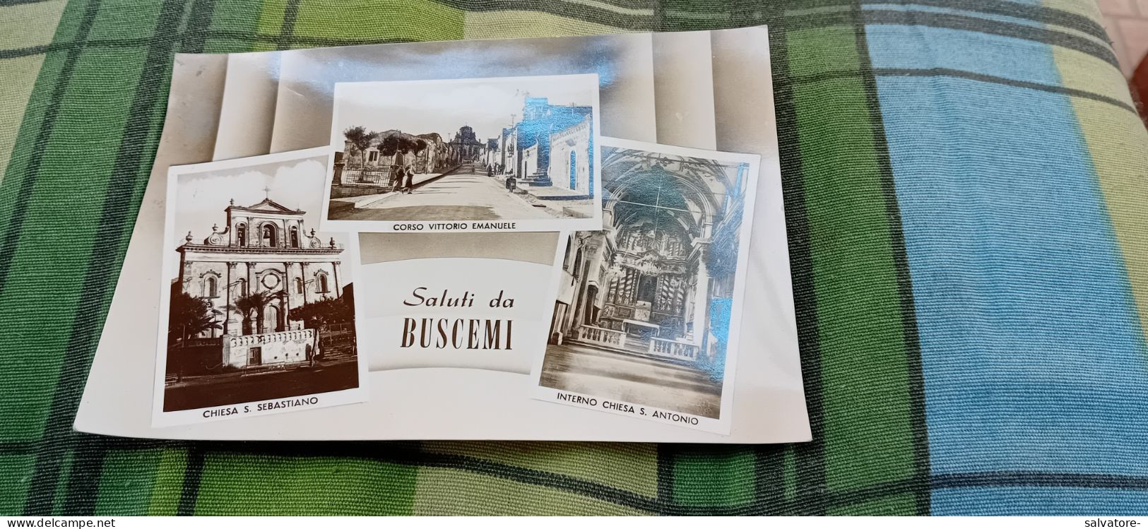 CARTOLINA BUSCEMI ( SIRACUSA ) VEDUTINE- VERA FOTOGRAFIA- VIAGGIATA 1961 - Siracusa