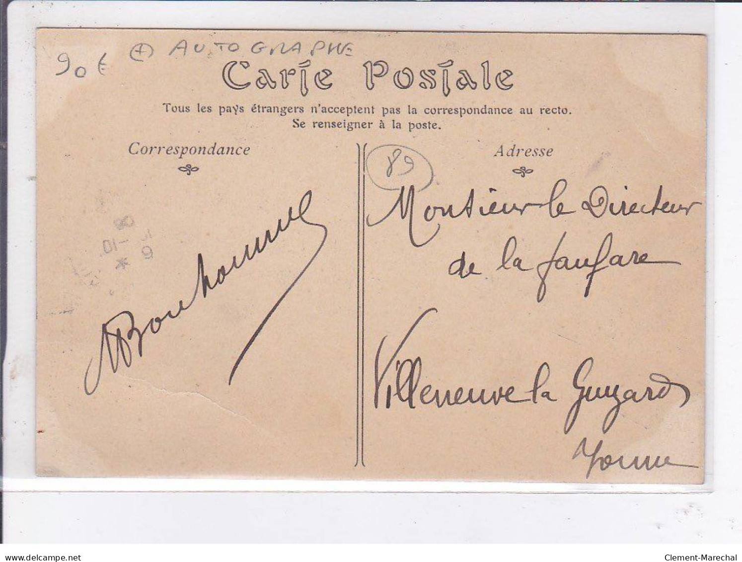 AUXERRE: Bonhomme Le Comique Auxerrois, Autographe - Très Bon état - Auxerre