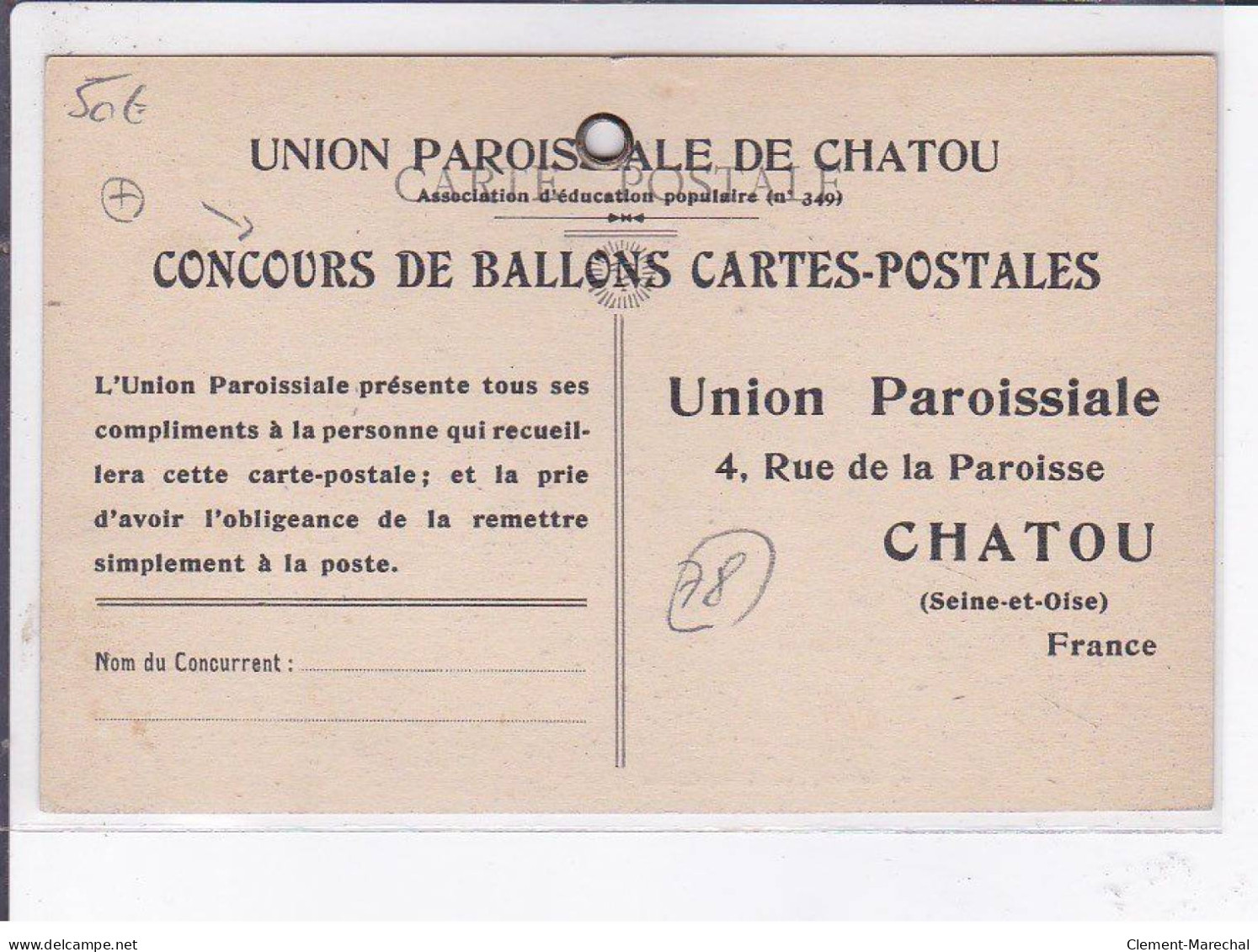 CHATOU: La Baillage, Concours De Ballons - Très Bon état - Chatou