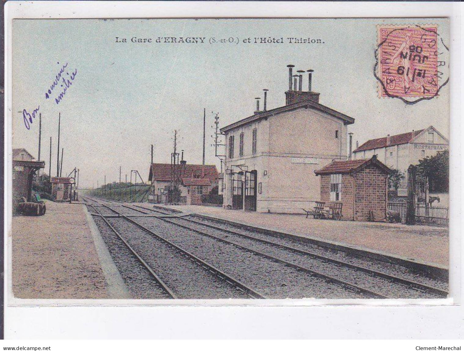 ERAGNY: La Gare Et L'hôtel Thirion - Très Bon état - Other & Unclassified