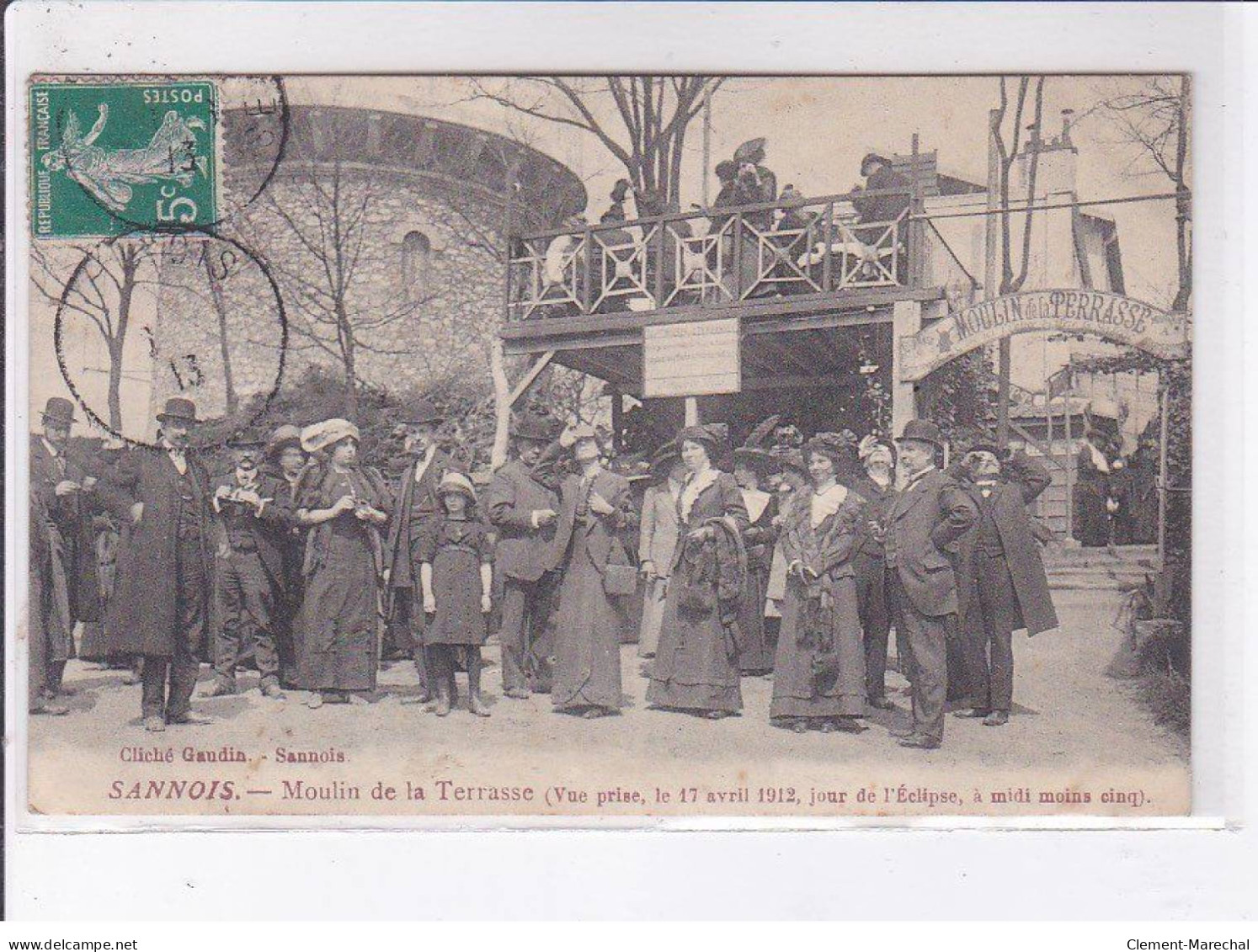 SANNOIS: Moulin De La Terrasse (vue Prise Le 17 Avril 1912 Jour De L'éclipse) - état - Sannois