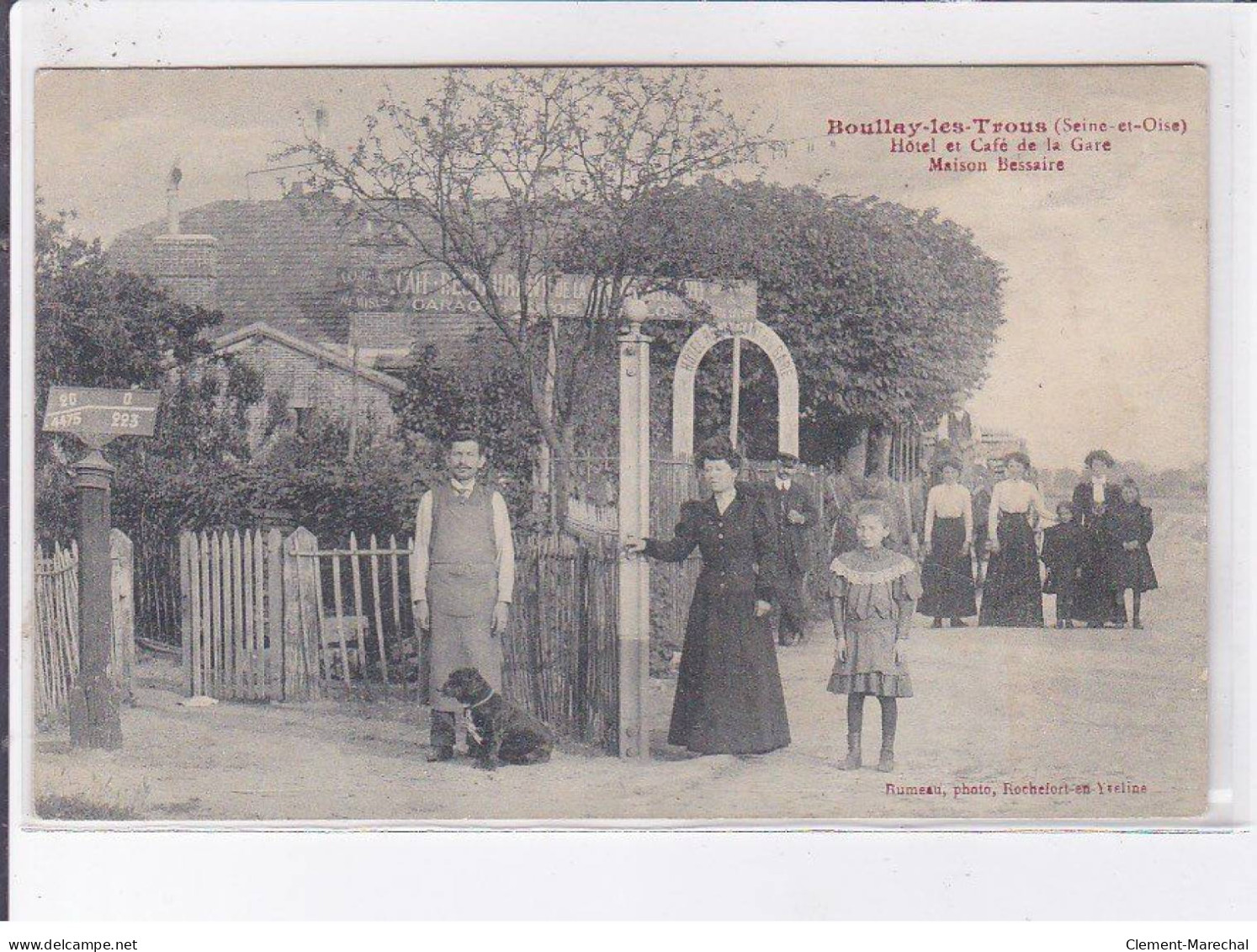 BOULLAY-les-TROUS: Hôtel Et Café De La Gare Maison Bestiaire - Très Bon état - Andere & Zonder Classificatie