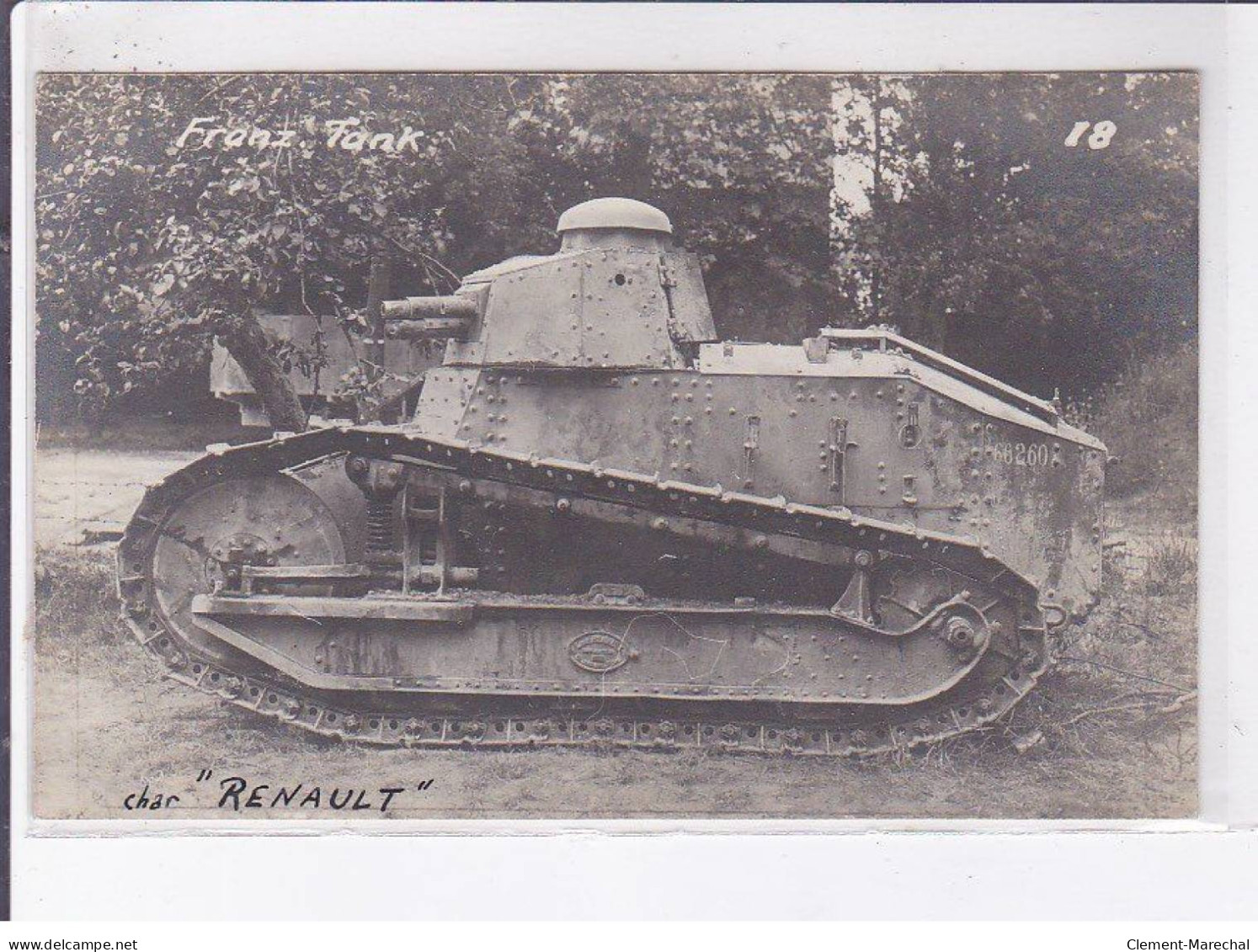 MILITAIRE: Tank, Tank, Carte Photo, Char Renault, Franz Tank - Très Bon état - Weltkrieg 1914-18