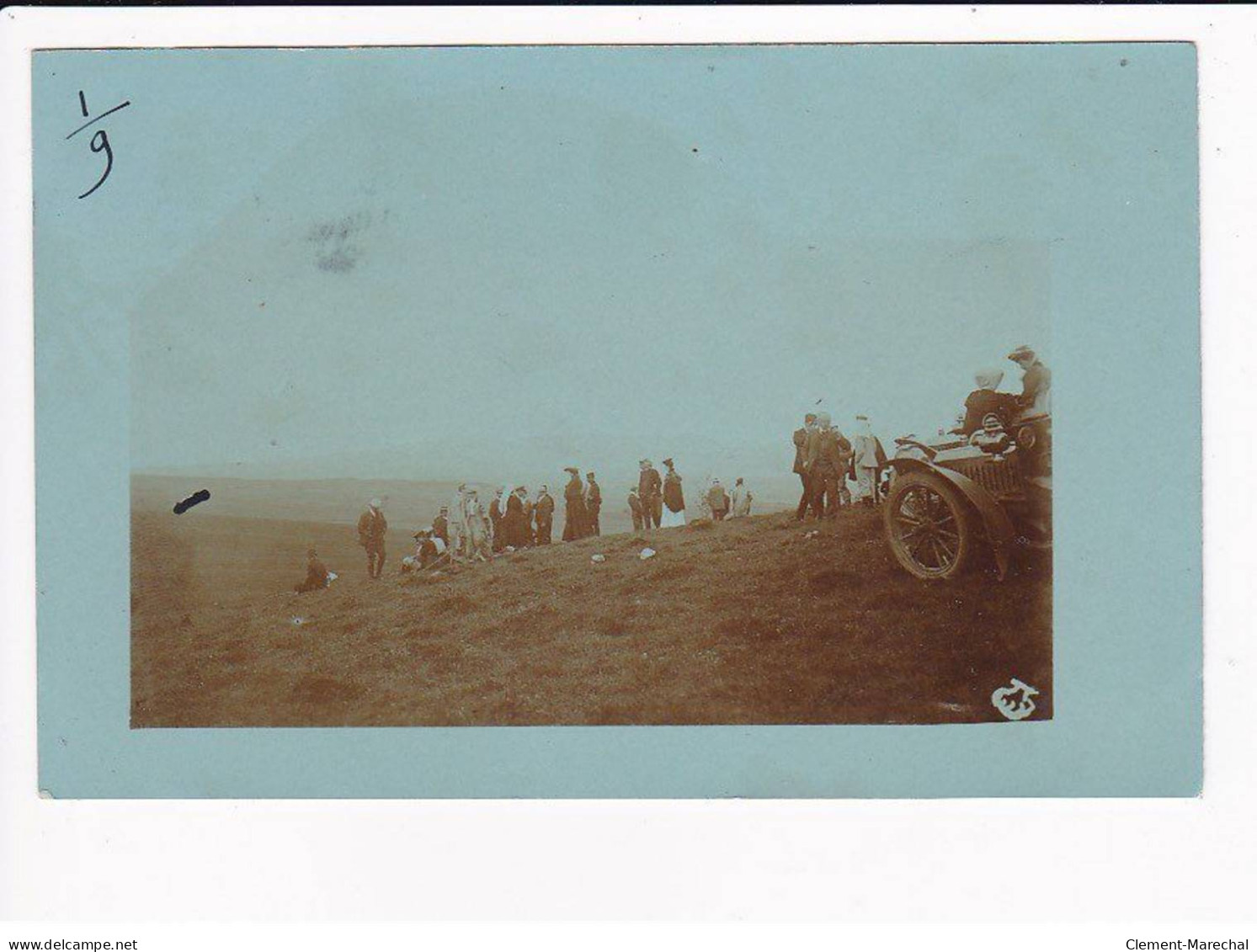 Coupe GORDON BENNET 1905 : lot de 5 cartes photos dans les pages d'album d'origine (course automobile) - très bon état