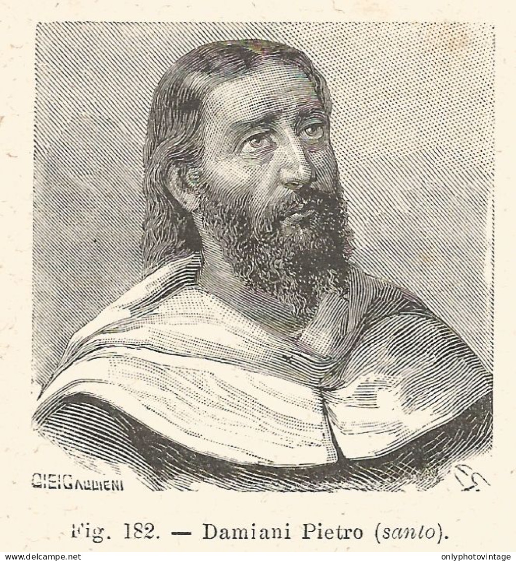 San Pietro Damiani - Incisione Antica Del 1925 - Engraving - Stampe & Incisioni