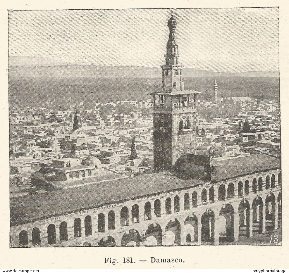 Damasco - Veduta - Incisione Antica Del 1925 - Engraving - Estampas & Grabados