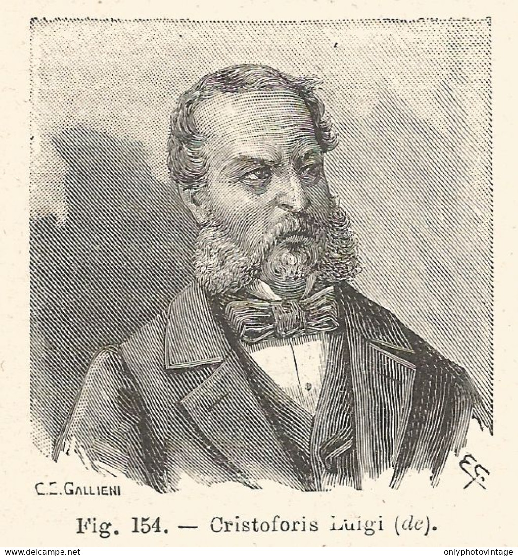 Luigi De Cristoforis - Incisione Antica Del 1925 - Engraving - Prints & Engravings