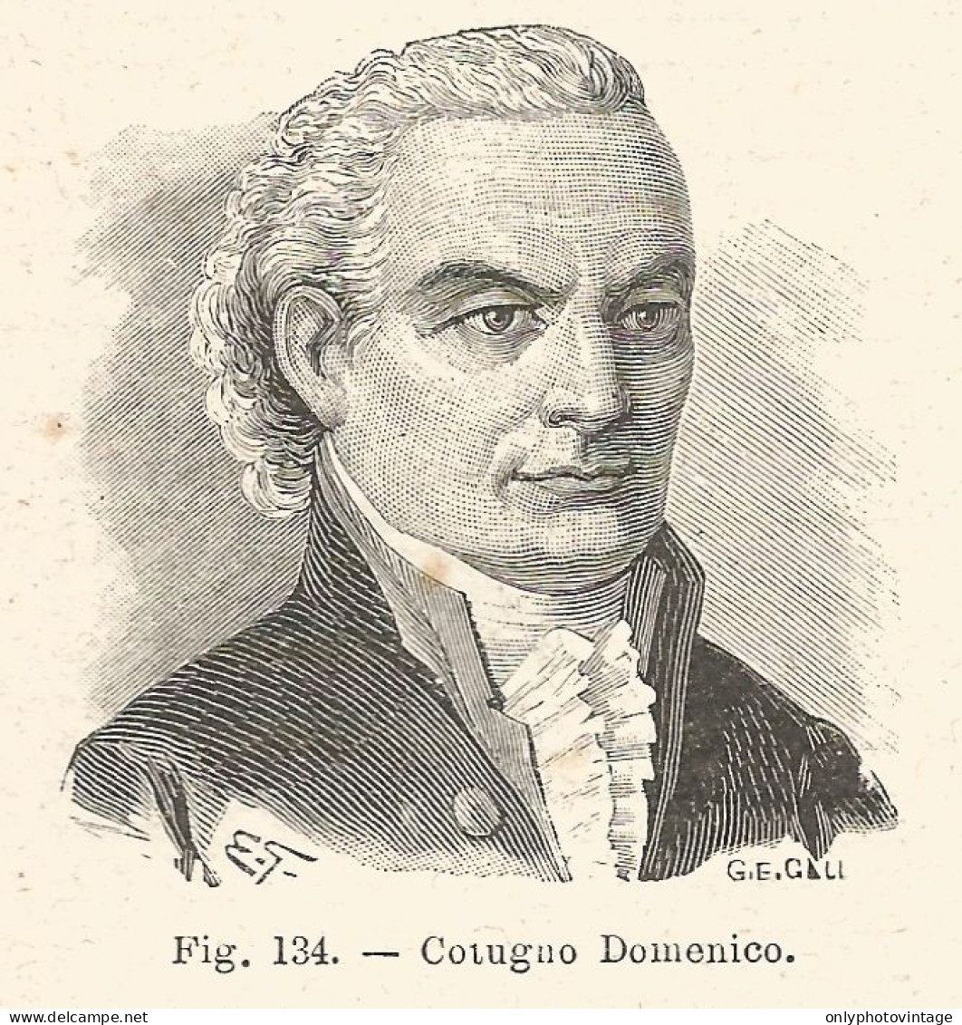 Domenico Cotugno - Incisione Antica Del 1925 - Engraving - Stampe & Incisioni