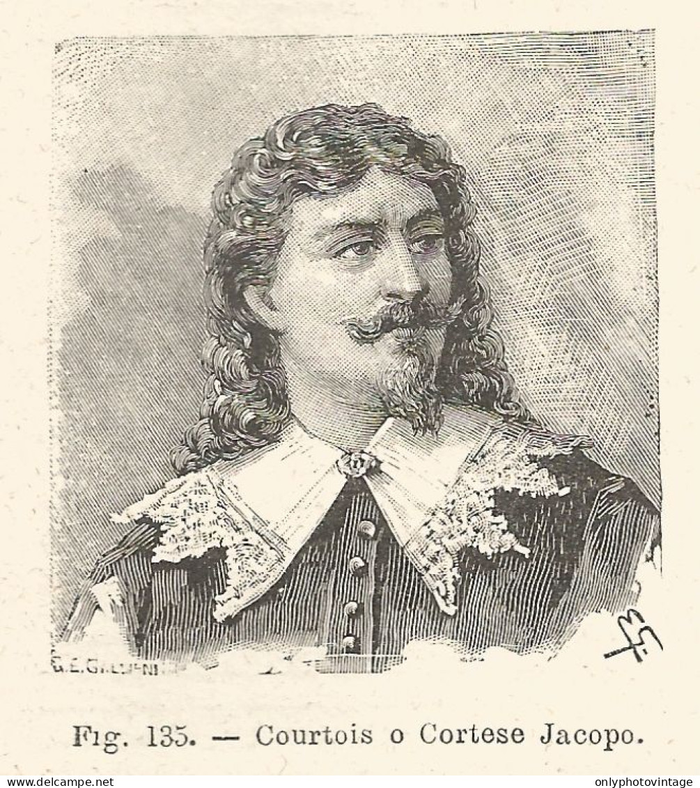 Jacopo Cortese - Incisione Antica Del 1925 - Engraving - Stiche & Gravuren