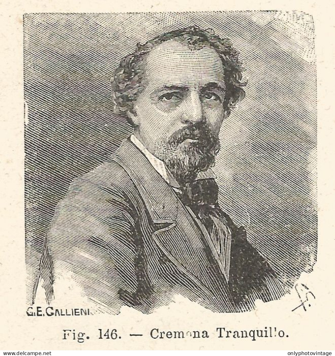 Tranquillo Cremona - Incisione Antica Del 1925 - Engraving - Stampe & Incisioni