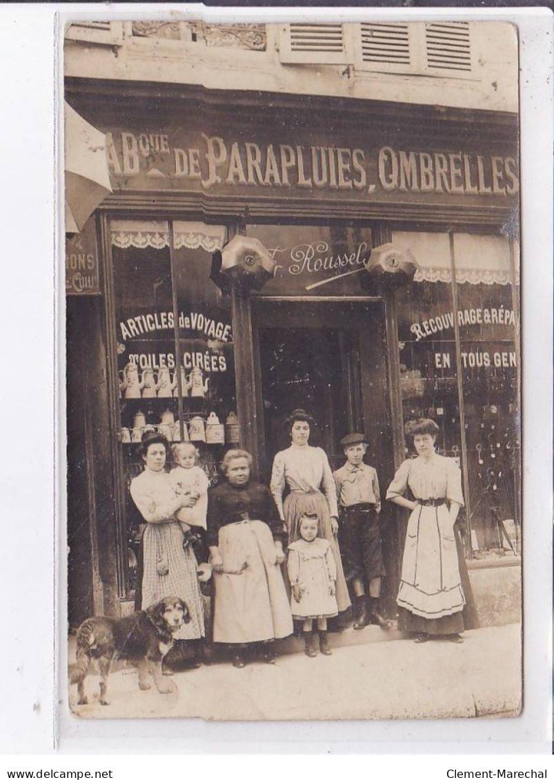 PARIS: Boutique De Parapluies Ombrelles, Articles De Voyage Toilés Cirés ROUSSEL, à Localiser - Très Bon état - Otros & Sin Clasificación