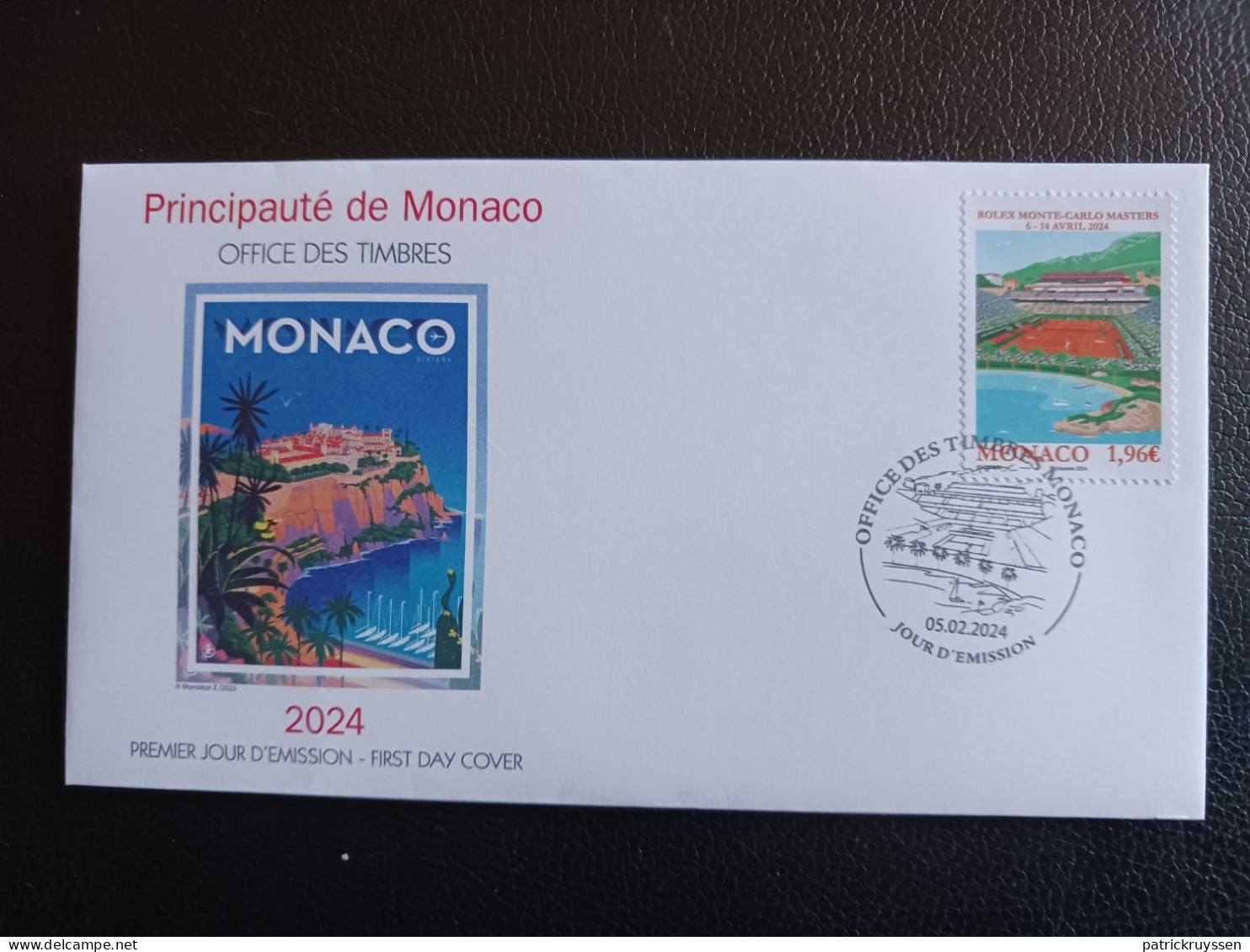 Monaco 2024 117 Edition Monte Carlo ROLEX Masters Sport Tennis Court 1v FDC PJ - Unused Stamps