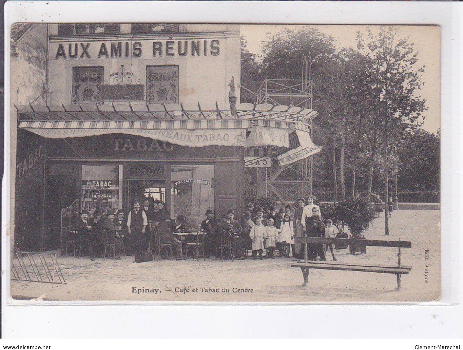 EPINAY: Aux Amis Réunis, Café Et Tabac Du Centre - Très Bon état - Altri & Non Classificati