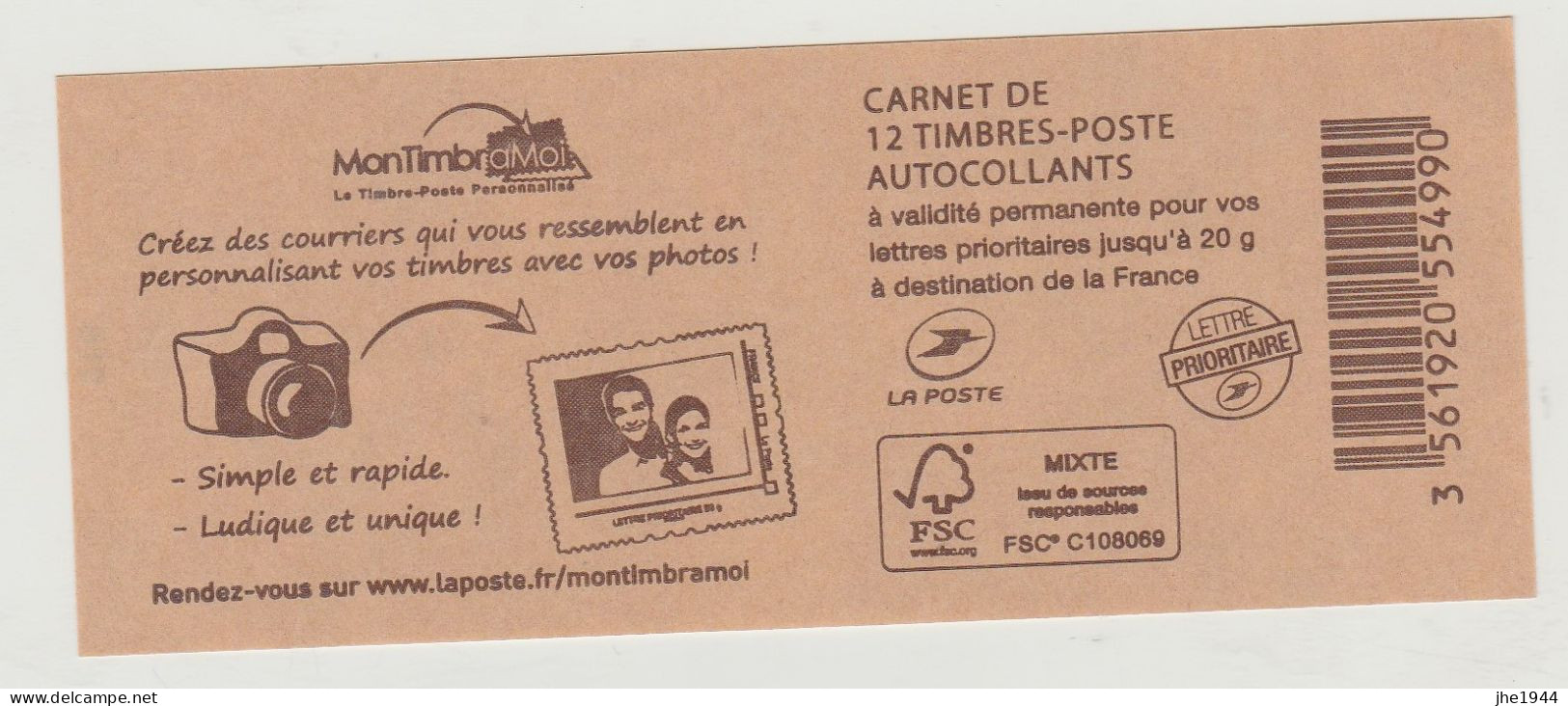 France Carnet N° 851-C12 **, Mon Timbramoi - Autres & Non Classés