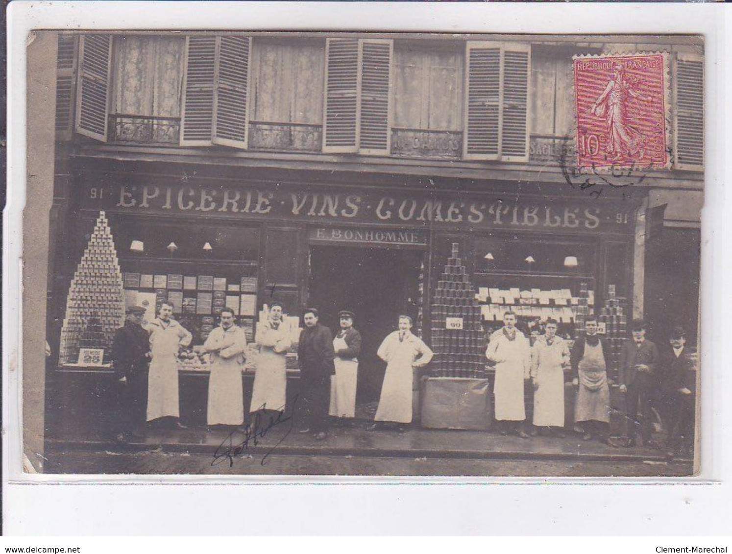 SAINT-DENIS: 91 Rue De Paris, épicerie Vins Comestibles "Bonhomme" - Très Bon état - Saint Denis