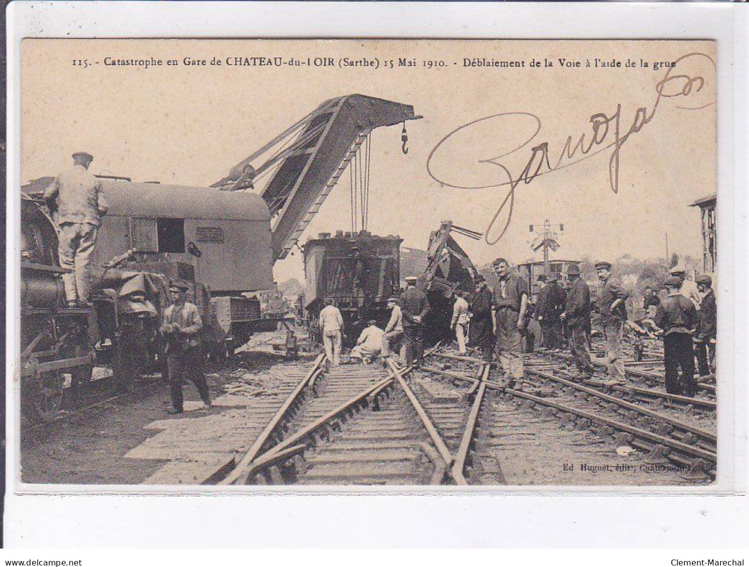 CHATEAU-du-LOIR: Catastrophe En Gare Déblaiment De La Voie à L'aide De La Grue - Très Bon état - Andere & Zonder Classificatie