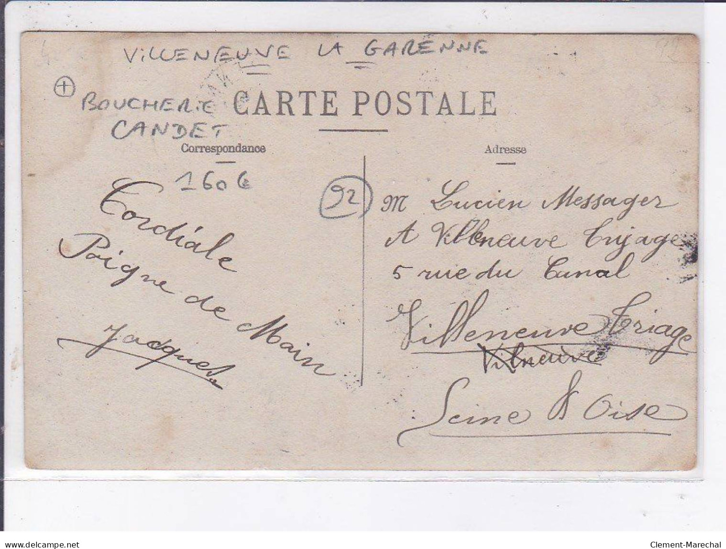 VILLENEUVE-la-GARENNE: Boucherie Candet - Très Bon état - Villeneuve La Garenne