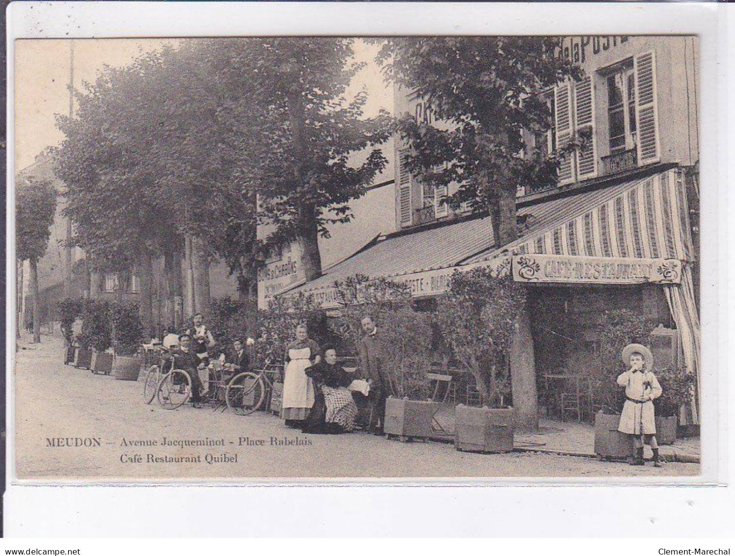 MEUDON: Avenue Jacqueminot Place Rabelais Café Restaurant Quibel - Très Bon état - Meudon