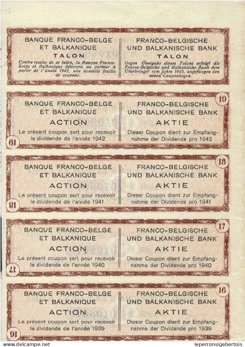 - Titre De 1929 - Banque Franco-Belge Et Balkanique - - Banca & Assicurazione