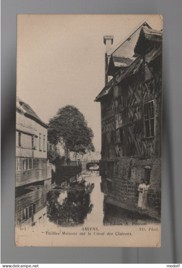 CPA - 80 - Amiens - Vieilles Maisons Sur Le Canal Des Clairons - Animée - Circulée En 1930 - Amiens