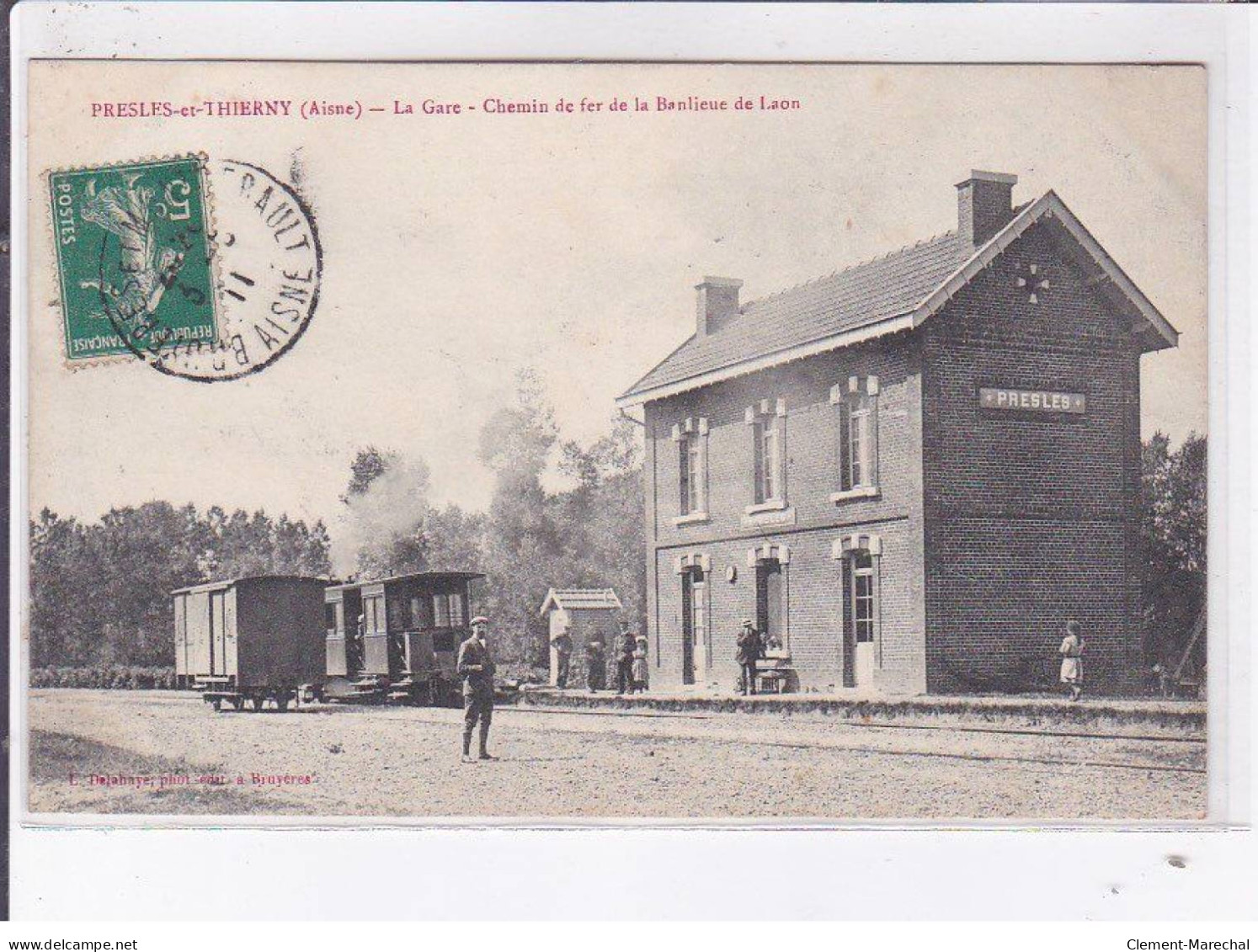 PRESLES-en-THIERRY: La Gare, Chemin De Fer De La Banlieur De Laon - Très Bon état - Altri & Non Classificati