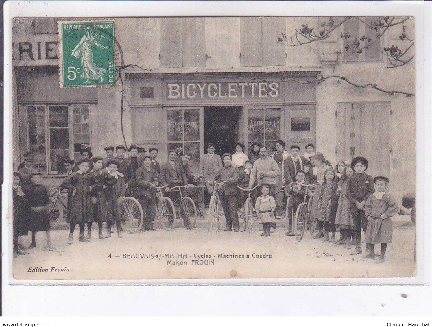 BEAUVAIS-sur-MARTHA: Cycles Machines à Coudre Maison Frouin, Bicyclettes - état - Autres & Non Classés