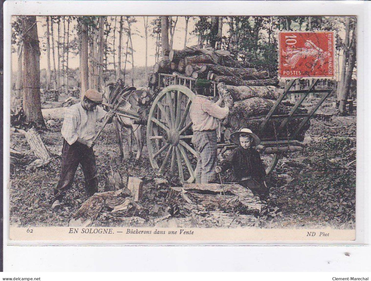 EN SOLOGNE: Bûcherons Dans Une Vente, Rare En Couleur - Très Bon état - Andere & Zonder Classificatie