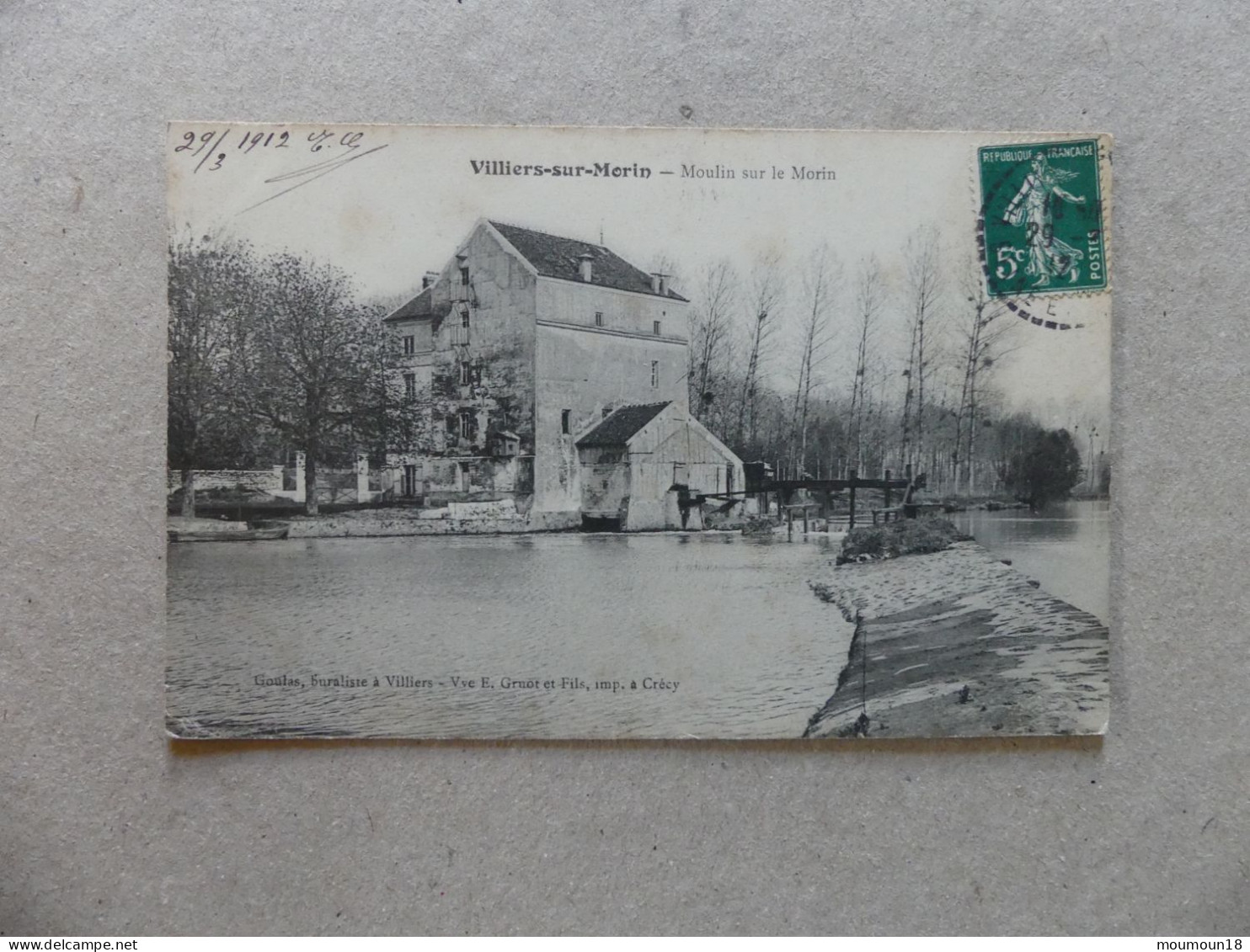 Villiers-sur-Morin Moulin Sur Le Morin Goulas Buraliste Vve Gruot - Autres & Non Classés