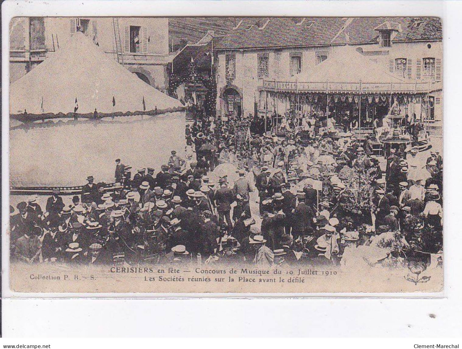 CERISIERS: Fête Concours De Musique Du 10 Juillet 1910, Manège - Très Bon état - Cerisiers