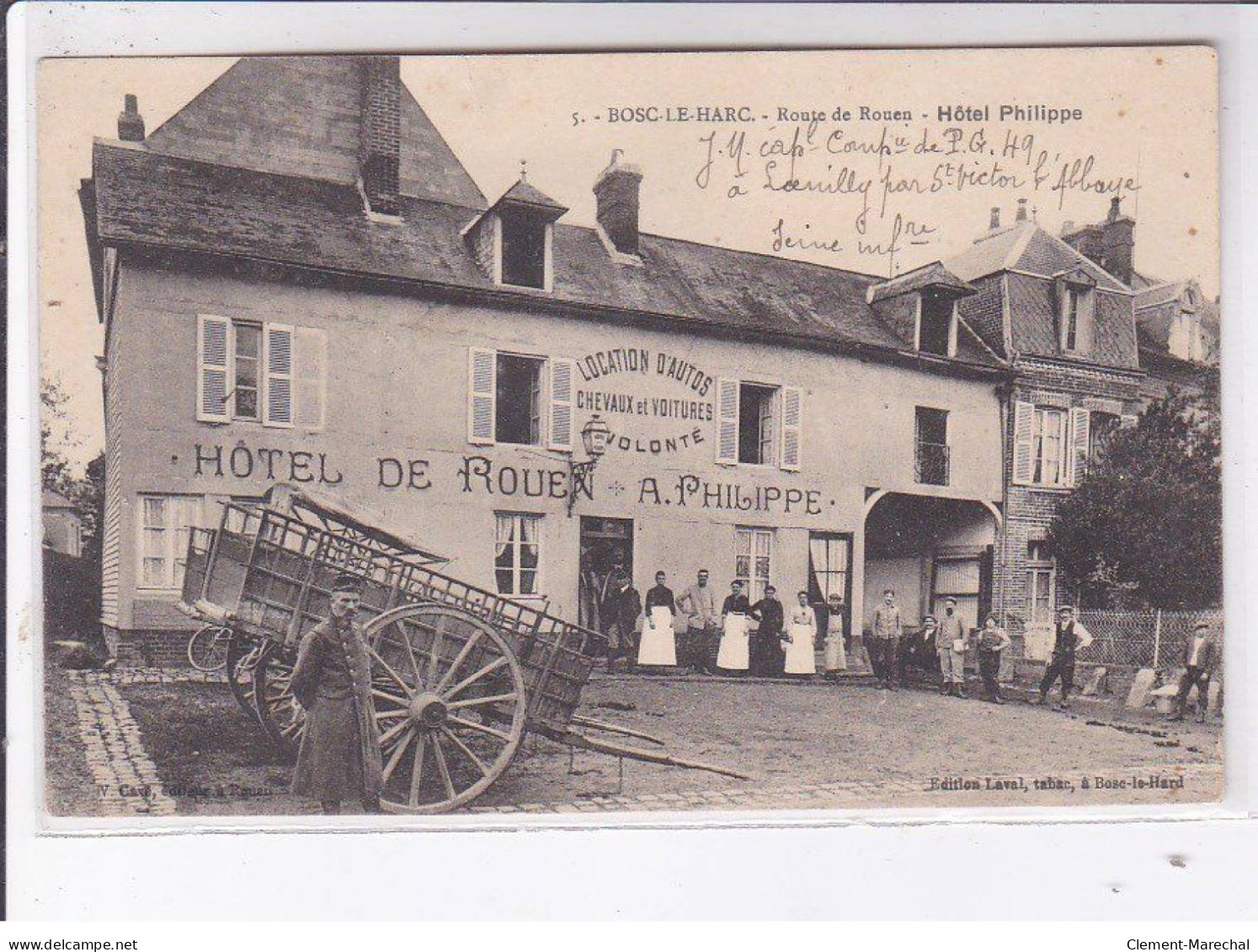 BOSC-le-HARC: Route De Rouen Hôtel Philippe, Location D'autos - Très Bon état - Autres & Non Classés