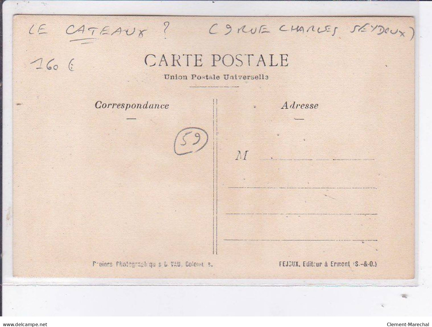 LE CATEAUX(?): 9 Rue Charles Seydoux, A La Maison Rouge - Très Bon état - Le Cateau