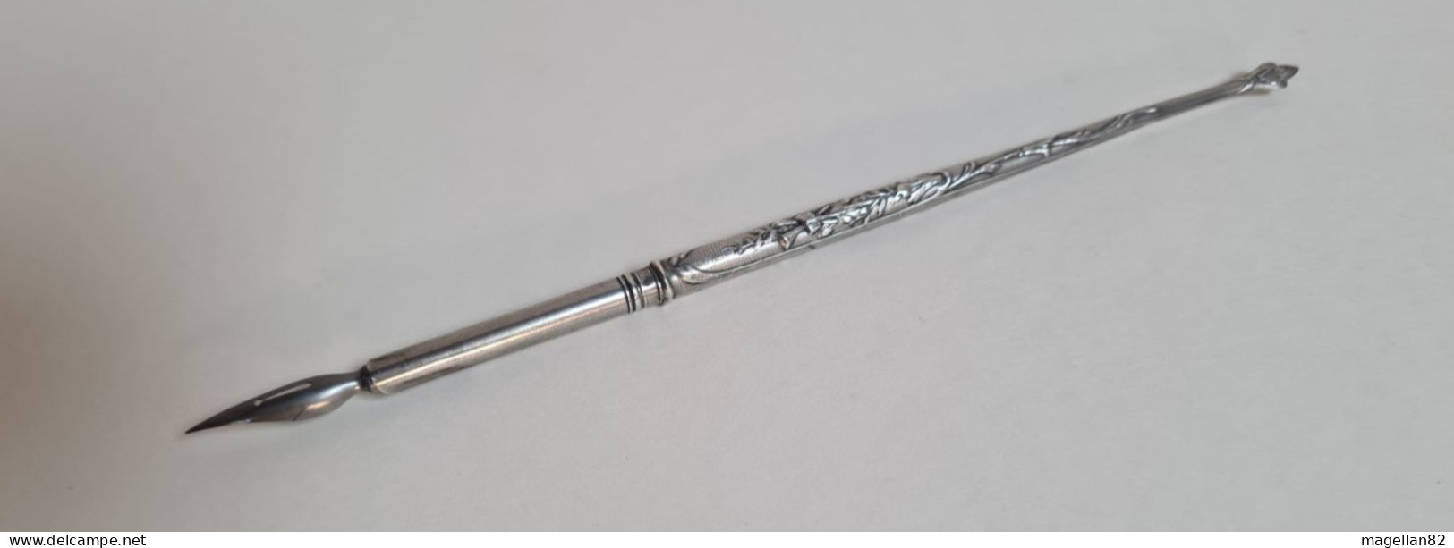 Ancien Porte-plume En Argent. Poinçon Au Sanglier. - Pens