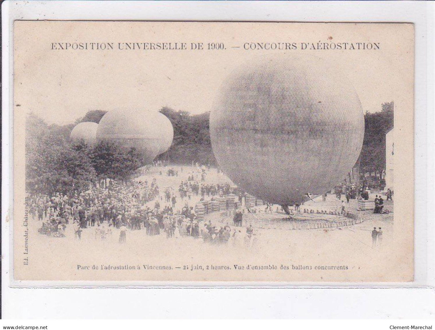 VINCENNES: Exposition Universelle De 1900 Concours D'aérostation, Ballon Rond - état - Vincennes