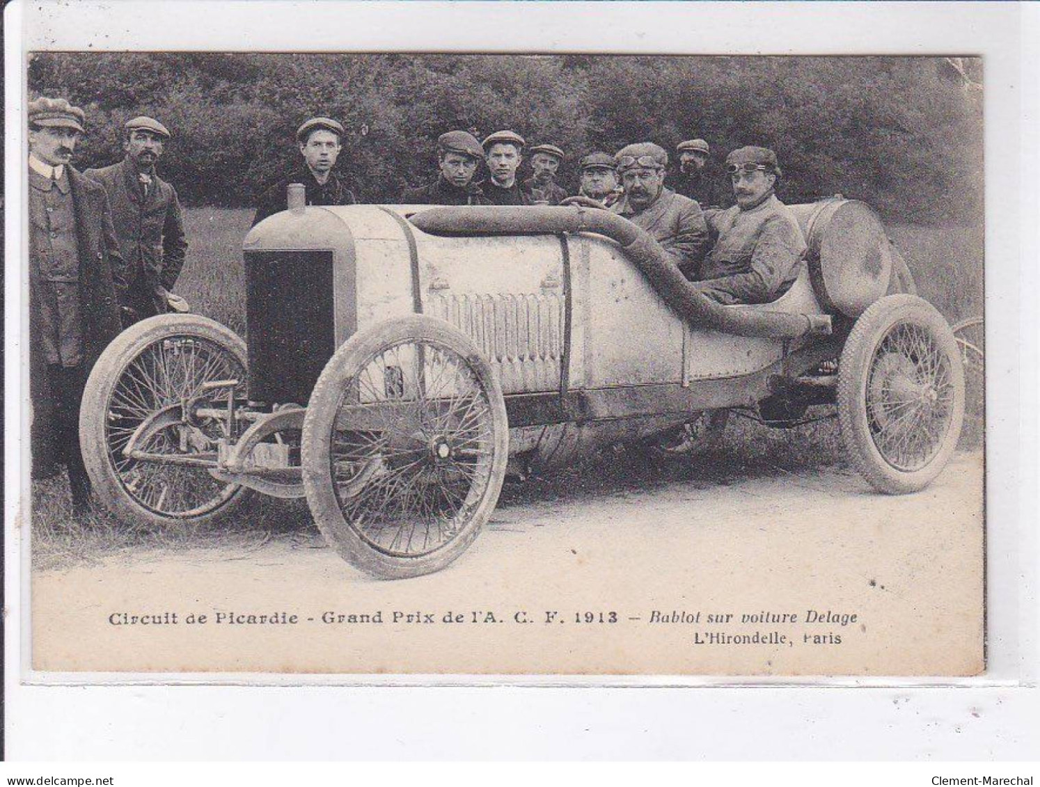 SOMME: Circuit De Picardie Grand Prix De L'A.C.F. 1913 Rablot Sur Voiture Delage L'hirondelle Paris - Très Bon état - Other & Unclassified