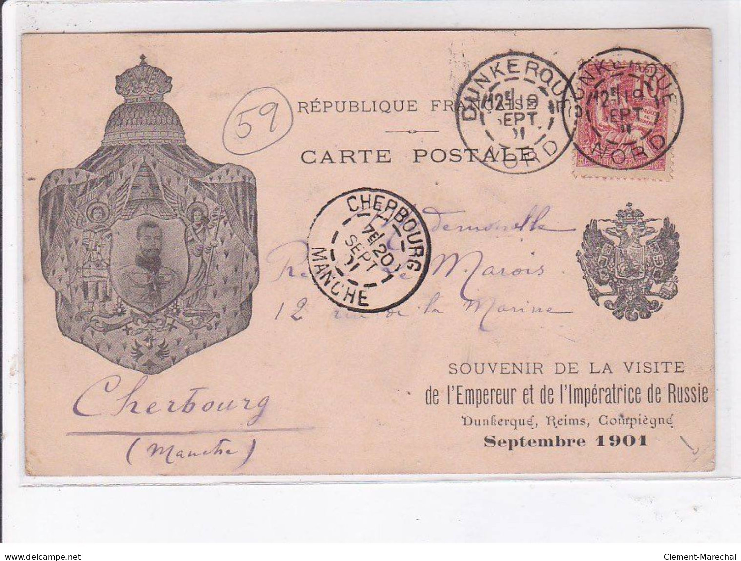 DUNKERQUE: Souvenir De La Visite De L'empereur Et De L'impératrice De Russie Septembre 1901 - état - Dunkerque